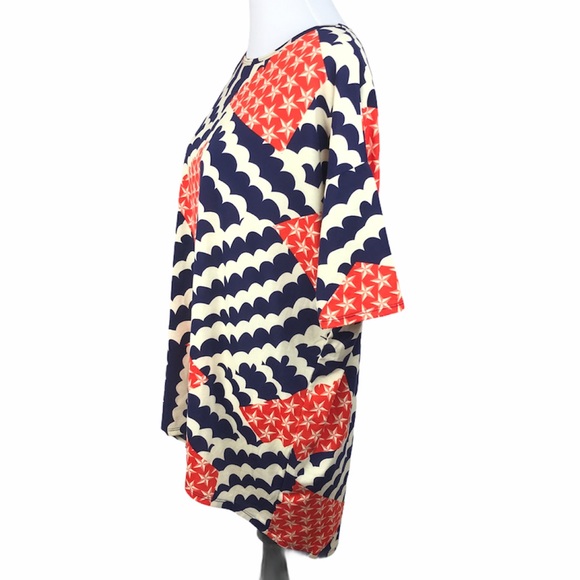 LuLaRoe Irma Stars and Stripes Shirt, Red, Blue, Cream, Medium - Picture 2 of 10